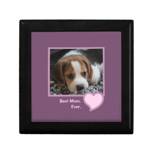 Best Beagle Mom Ever Pink Text Pet Dog Photo Gift Box