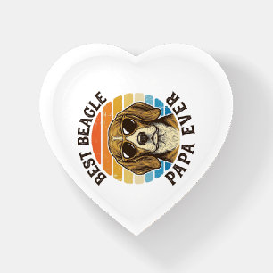 Best Beagle Papa Ever Vintage Dog Dad Shirt Design Paperweight