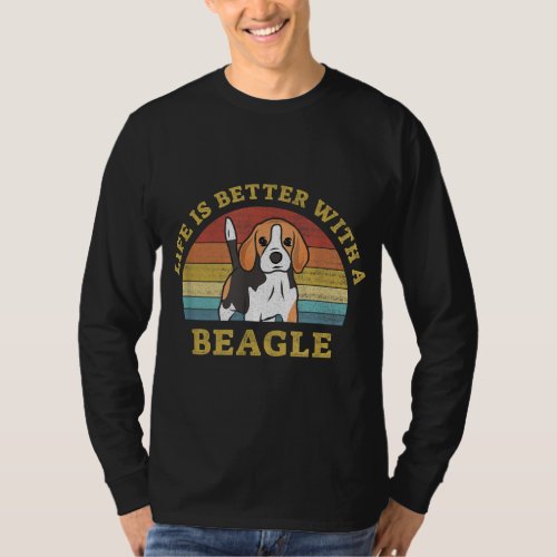 Best Beagle Retro Vintage Dog Design Puppy Lover T_Shirt