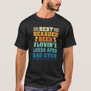 Best Bearded Beer Lovin' Lhasa Apso Dad Funny Dog  T-Shirt