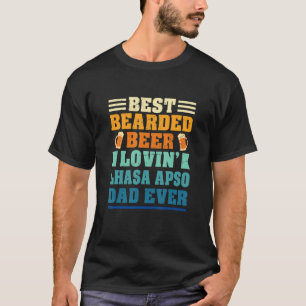 Best Bearded Beer Lovin' Lhasa Apso Dad Funny Dog T-Shirt
