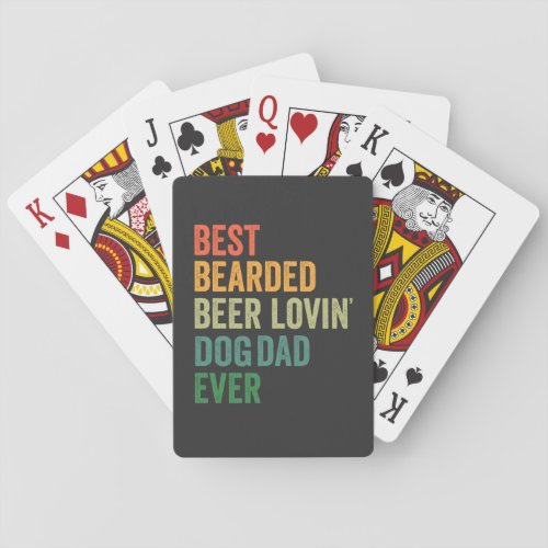 Best Bearded Beer Loving Cat dad Ever Funny Retro Playing Cards