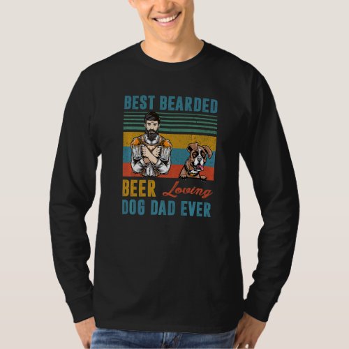 Best Bearded Beer Loving Dog Dad Ever Boxer Dog    T_Shirt