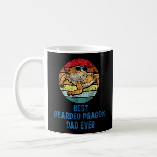 Best Bearded Dragon Dad Ever Retro Vintage Sunset Coffee Mug