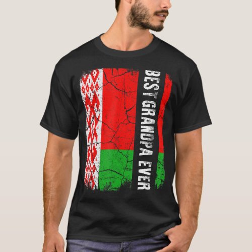 Best Belarusian Grandpa Ever Belarus Flag Fathers T_Shirt