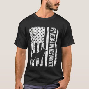 Best Belgian Malinois Dad Ever American Flag T-Shirt