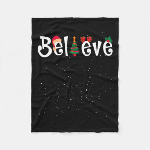 Best Believe Christmas Pajama Shirt Ever Xmas Fami Fleece Blanket