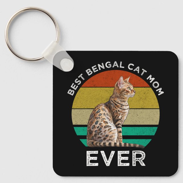 Best Bengal Cat Mom Ever Keychain (Front)