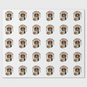 Best Bernese Dad Ever Vintage Dog Beer Shirt Desig Wrapping Paper