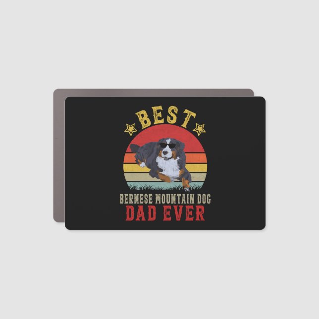 Best Bernese Mountain Dog Dad Car Magnet (Front)
