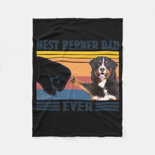 Best Bernese Mountain Dog Dad Ever Vintage Father Fleece Blanket