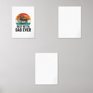 Best Betta Dad Ever Vintage Fish Design_1 Wall Art Sets