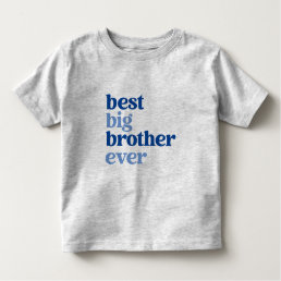 Best Big Brother Ever Gray with Blue Text Boy Toddler T-shirt