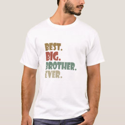 Best Big Brother Ever Older Sibling Teenager Gift T-Shirt