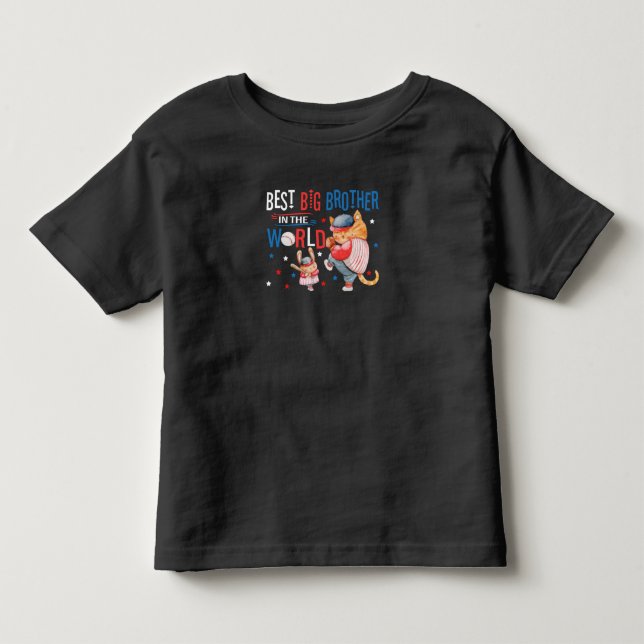 Best Big Brother in the World - Baseball Toddler T-shirt (Front)