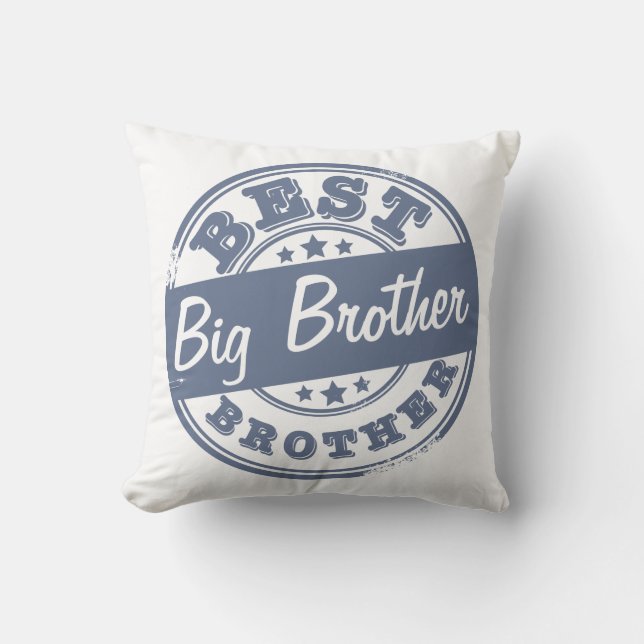 Best Big Brother - rubber stamp effect - Throw Pillow (Front)