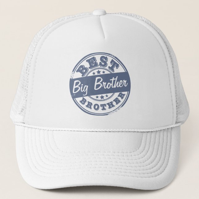 Best Big Brother - rubber stamp effect - Trucker Hat (Front)