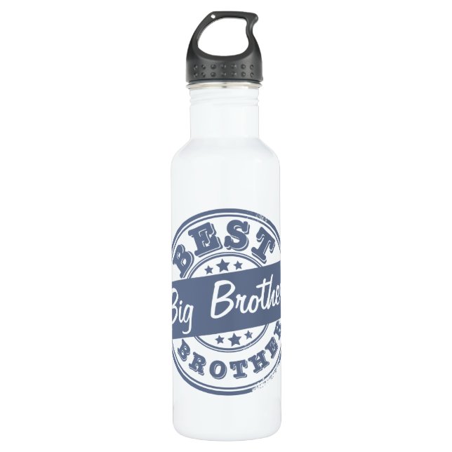 Best Big Brother - rubber stamp effect - Water Bottle (Front)