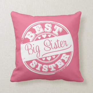 Best Big Sister -rubber stamp effect- Throw Pillow