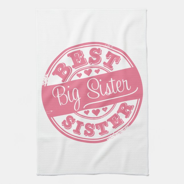 Best Big Sister -rubber stamp- Towel (Vertical)