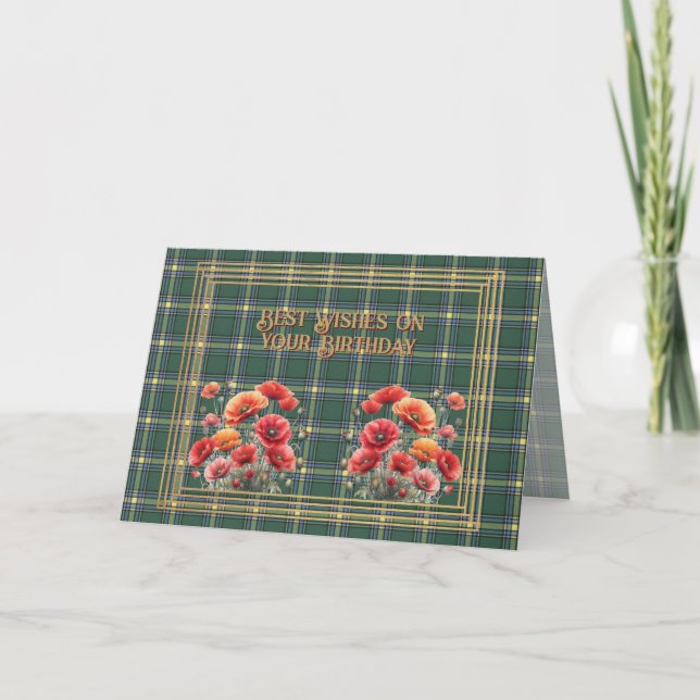 Best Birthday Wishes Province of Alberta Tartan Card (Front)