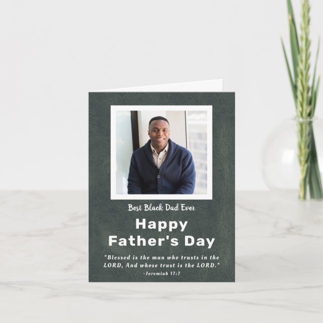 Best Black Dad Ever Father's Day Photo Card (Front)