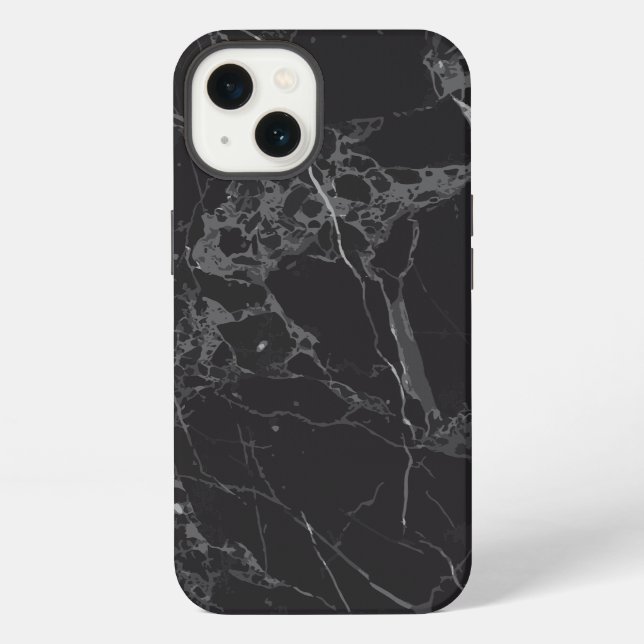 best black marble iphone case (Back)