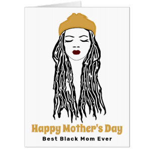 Best Black Mom Ever Mother's Day Jumbo Card