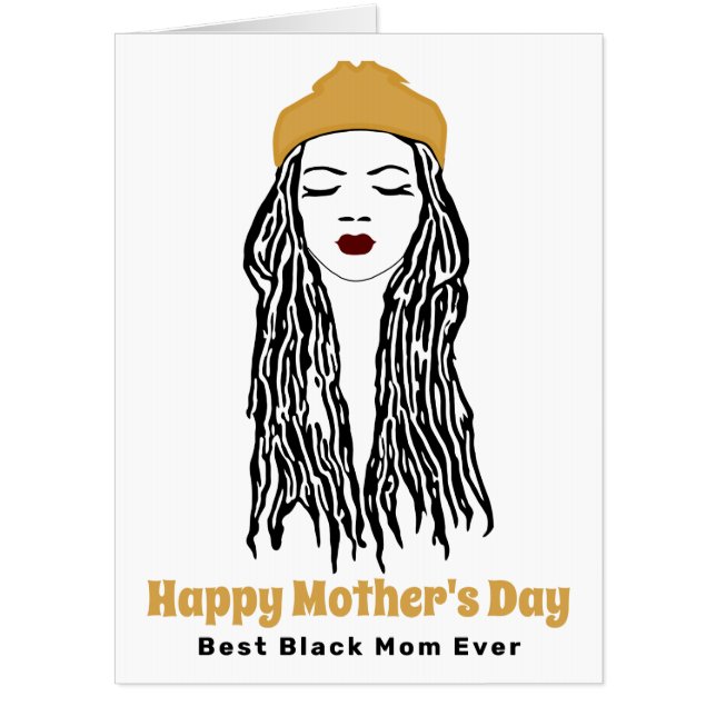 Best Black Mom Ever Mother's Day Jumbo Card (Front)