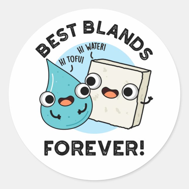 Best Blands Forever Funny BFF Pun  Classic Round Sticker (Front)