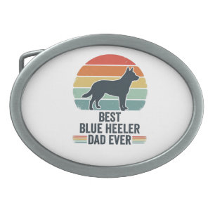 Best Blue Heeler Dad Ever Vintage Dog Shirt Design Belt Buckle