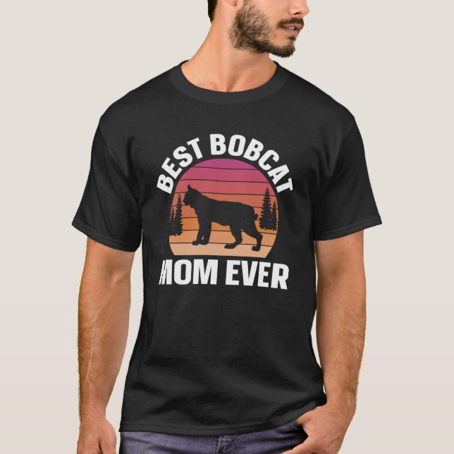 Best Bobcat Mom Retro Animal T-Shirt (Front)