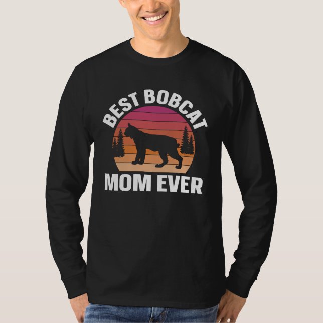 Best Bobcat Mom Retro Animal T-Shirt (Front)