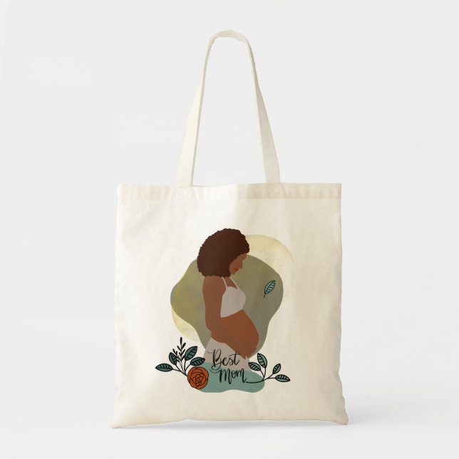 Best Boho Mom-To-Be Mothers Day Tote Bag (Front)