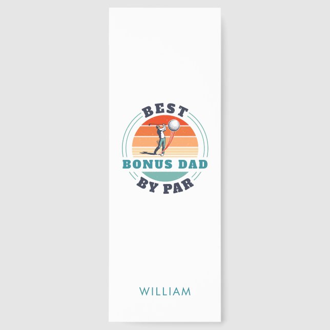 Best Bonus Dad by Par Golf Lover Fathers Day Bookmarks (Front)