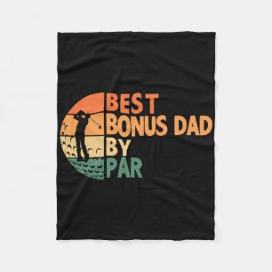 Best Bonus Dad By Par Golfing Funny Golf Golfer Fleece Blanket