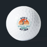 Best Bonus Dad By Par Retro Stepdad Fathers Day Golf Balls<br><div class="desc">Best Bonus Dad By Par Retro Birthday Golfing Dad Golf Balls. Perfect gift for Father's Day or stepfather's birthday. The text "BONUS DAD" can be customized with any dad moniker by clicking the "Personalize" button above. Can also double as a company swag if you add your brand logo</div>