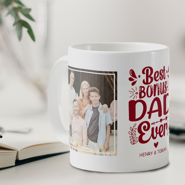Best Bonus Dad Ever 2 Photo Keepsake Coffee Mug (Creator Uploaded)