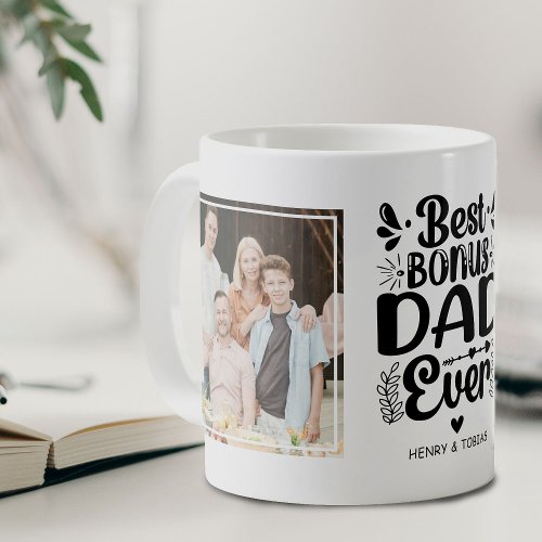 Best Bonus Dad Ever 2 Photo Keepsake Coffee Mug