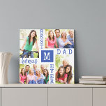 Best Bonus Dad Ever Blue White 4 Photo Collage Canvas Print<br><div class="desc">Personalized canvas for the Best Bonus Dad Ever. Lovely photo gift for your stepdad on Father's Day or to show appreciation at any time of the year. The photo template is set up for you to add 4 of your favorite family pictures and you can also add your chosen initial...</div>