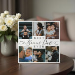 Best Bonus Dad Ever | Father's Day 6 Photo Collage Plaque<br><div class="desc">Send a beautiful personalized Father's Day gift to your bonus dad that he'll cherish forever. Special personalized Father's Day family photo collage to display your special family photos and memories. Our design features a simple 6-photo collage grid design with "Best Bonus Dad Ever" designed in a beautiful handwritten black script...</div>