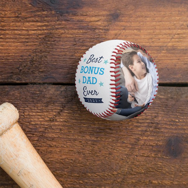 Best Bonus Dad Ever | Father's Day Photo Baseball (Creator Uploaded)