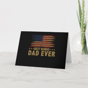 Best Bonus Dad Ever For Stepdad American Flag Card
