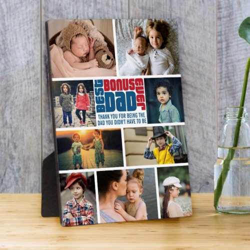 Best Bonus Dad Ever Photo Collage Fathers Day  Plaque