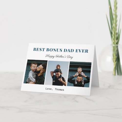 best bonus dad ever stepdad fathers day photo cute card