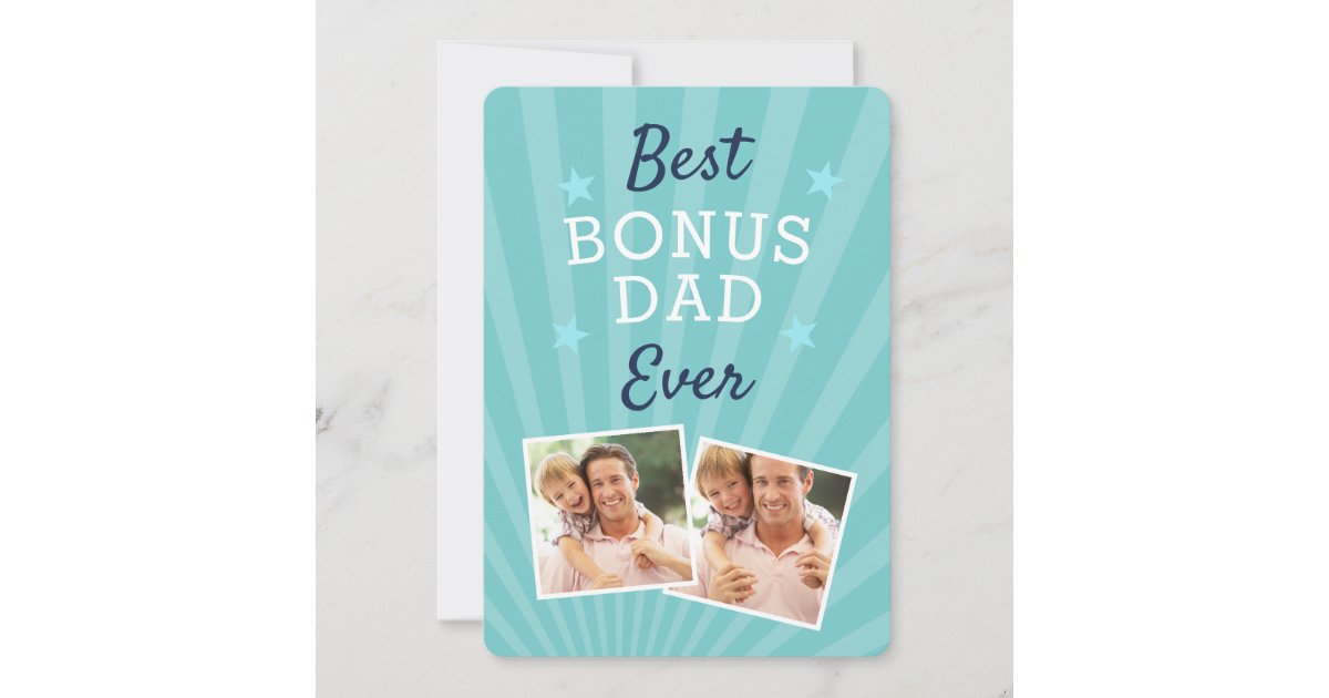 Best Bonus Dad Ever Stepfather Father S Day Photo Card Zazzle Com