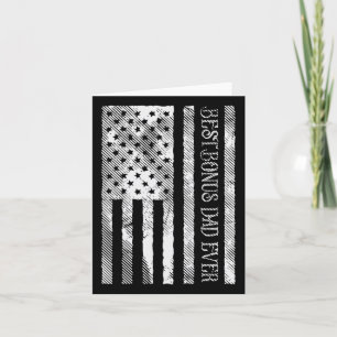 Best Bonus Dad Ever Us Flag Vintage Patriot Stepda Card