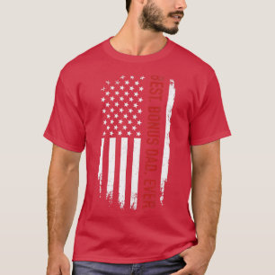 Best bonus dad ever with us american flag for fath T-Shirt