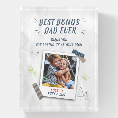 Best Bonus Dad Fathers Day Custom Stepdad Paperweight