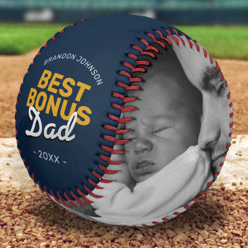 Best Bonus Dad Keepsake Baseball by special_stationery at Zazzle